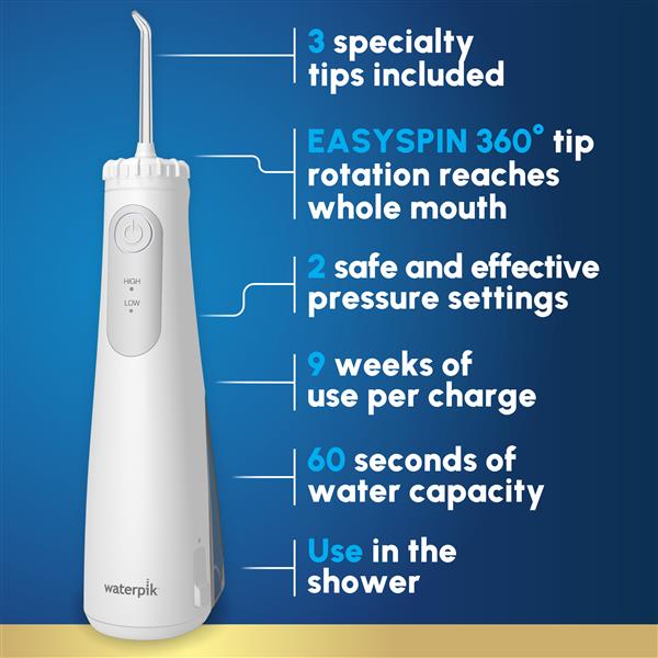 White Cordless Gem 5100 Water Flosser – White (WF-27CD010) - Image 3